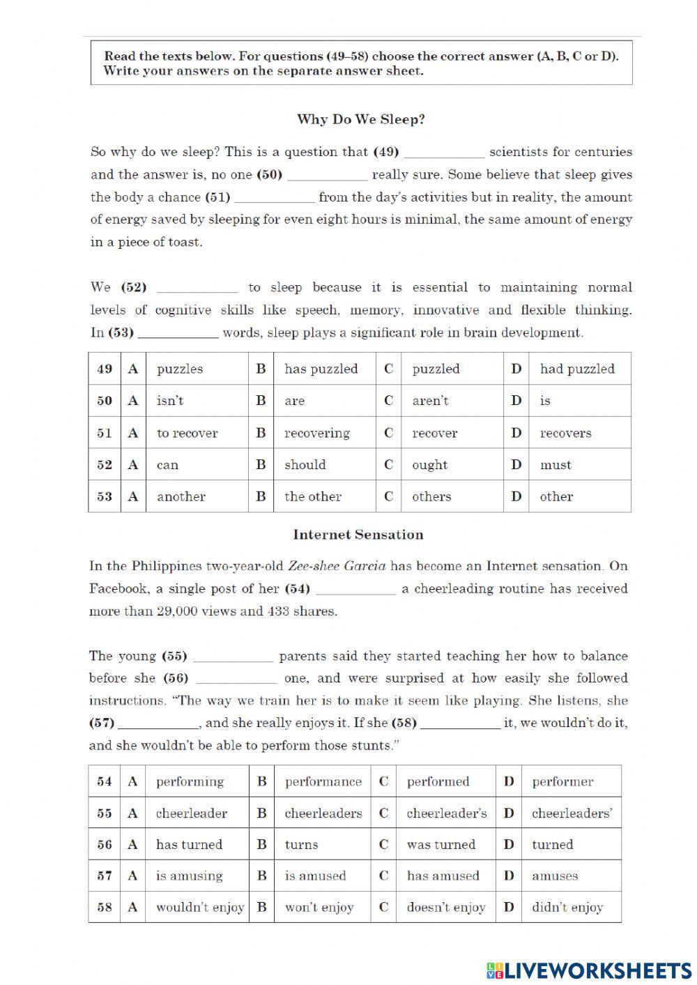 Test Use of English B1