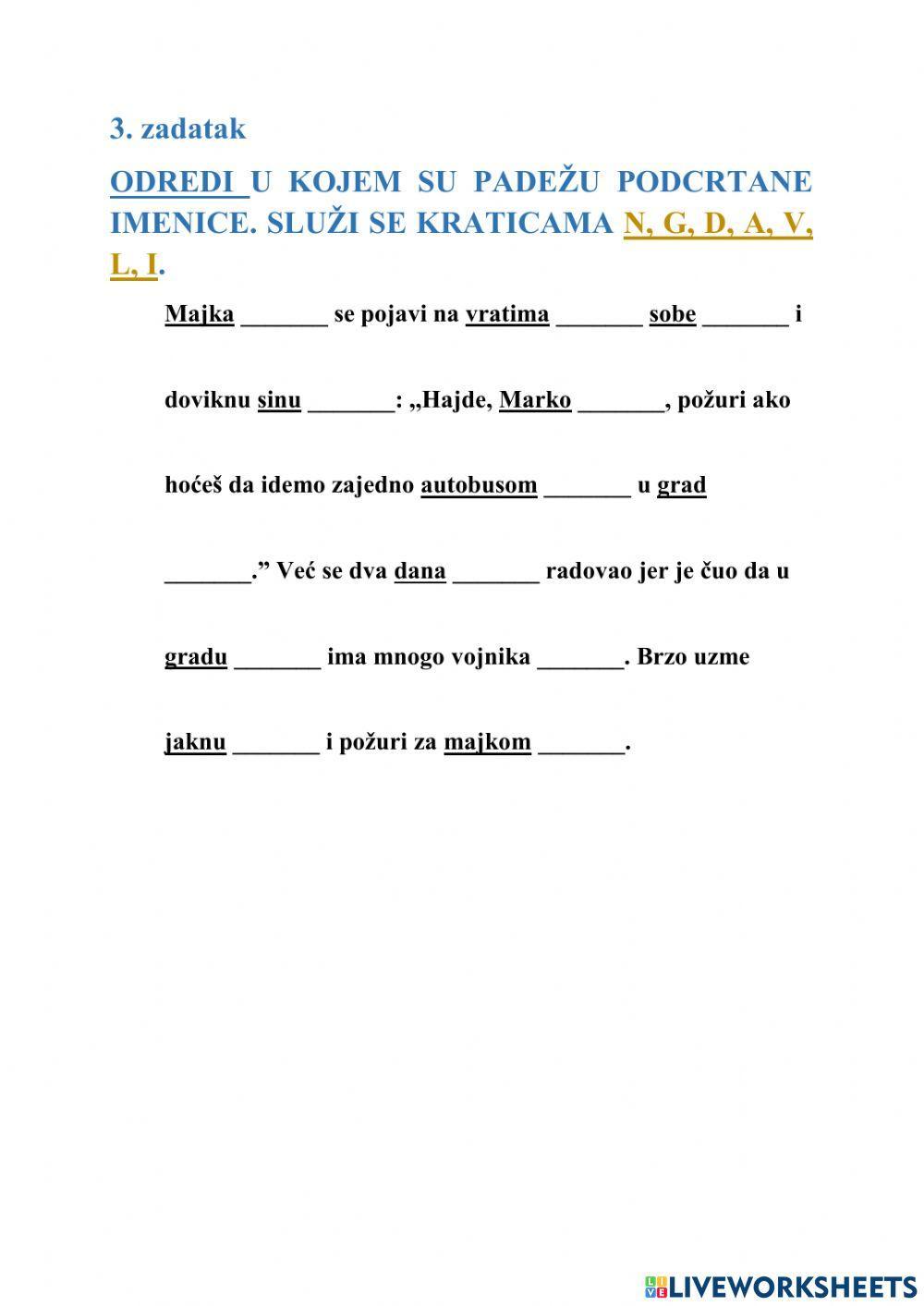 Sklonidba imenica - 5.
