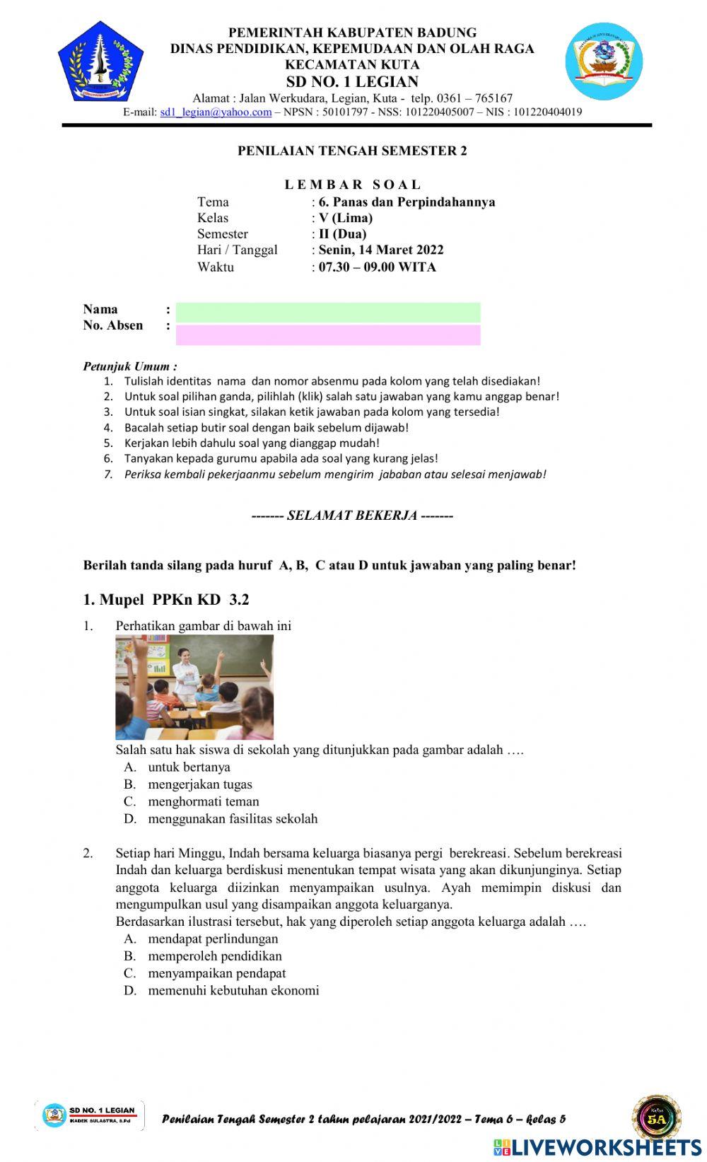 Uts tema 6 - semester 2 - kelas 5