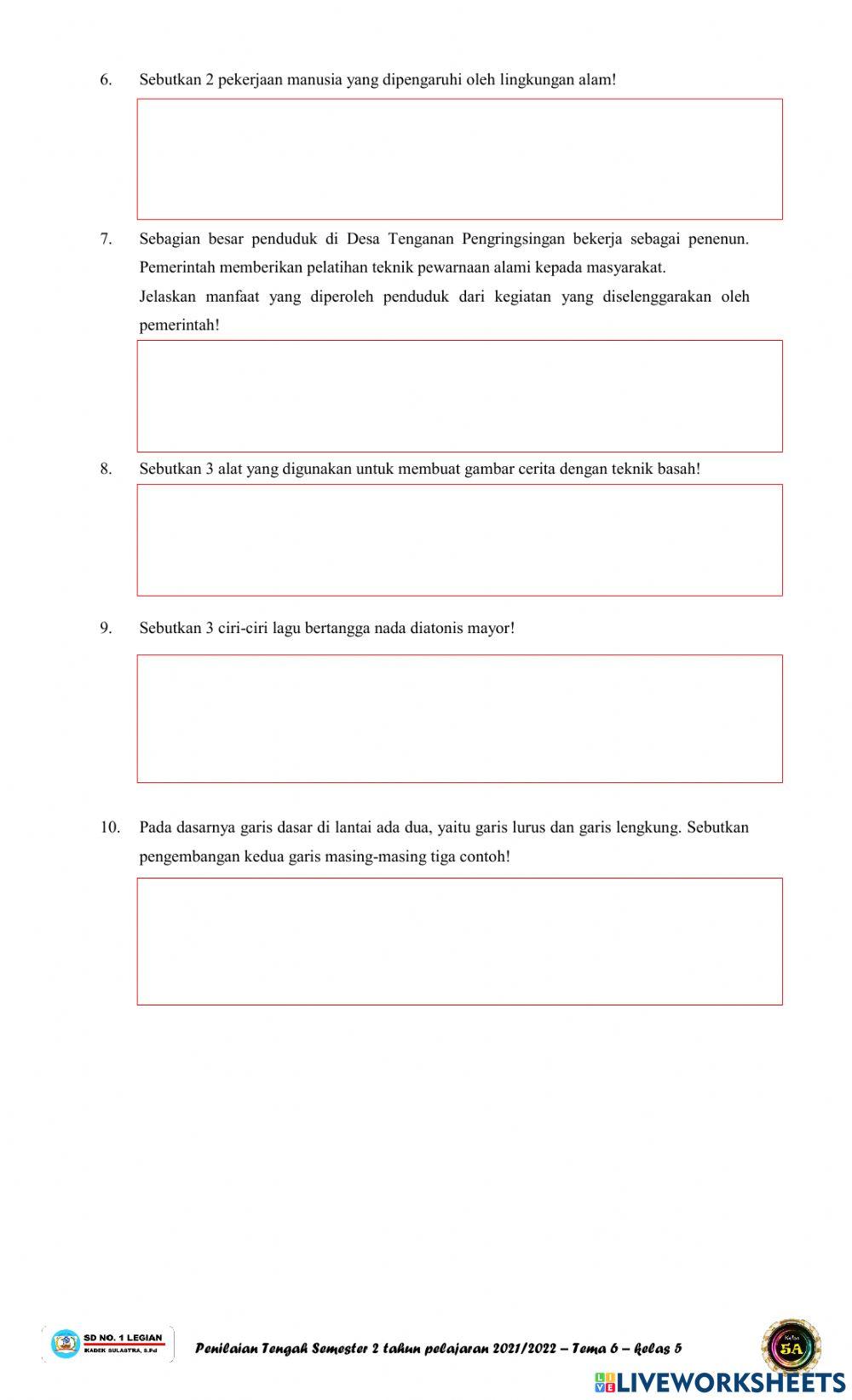 Uts tema 6 - semester 2 - kelas 5
