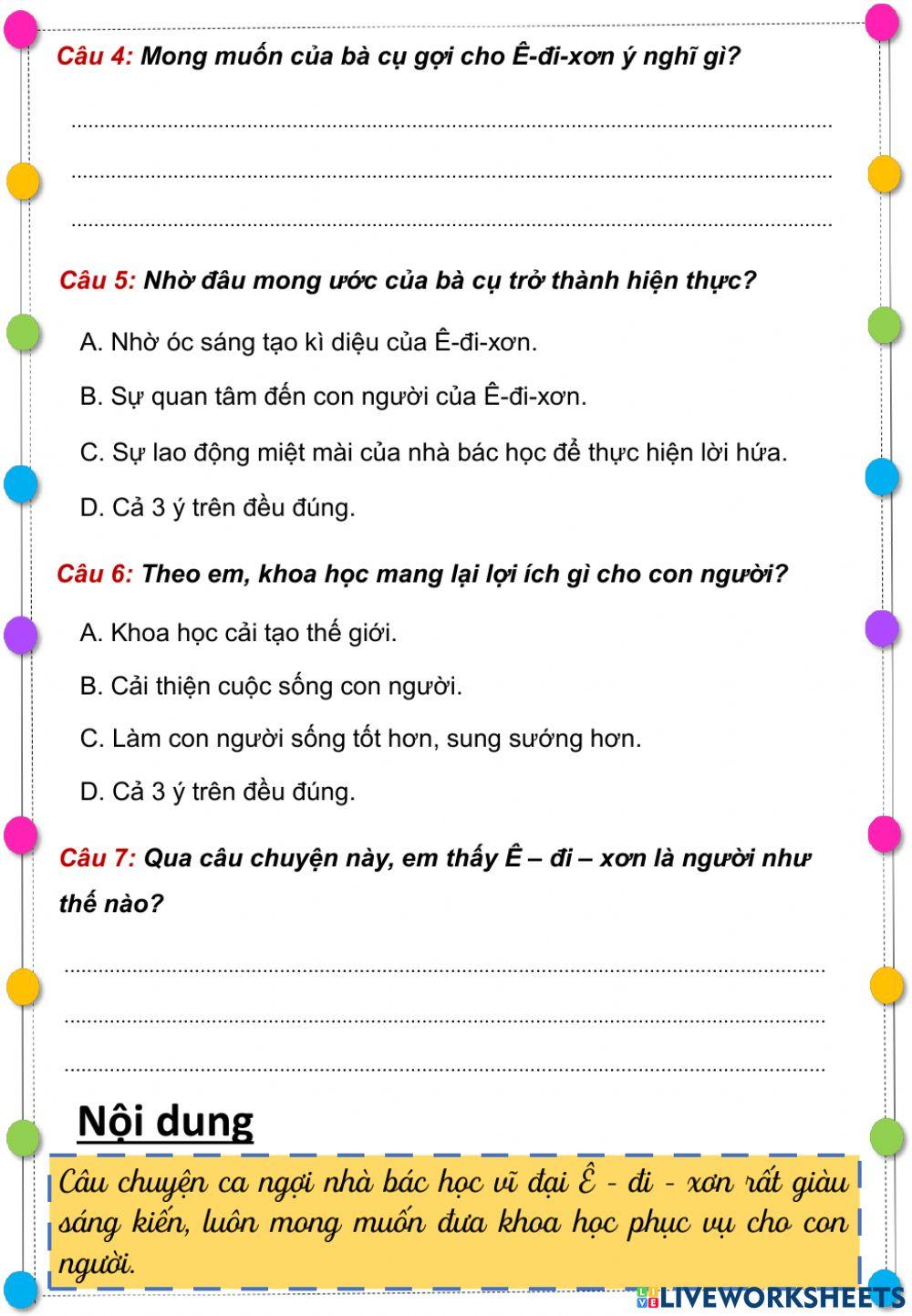 Tập đọc - Nhà bác học và bà cụ