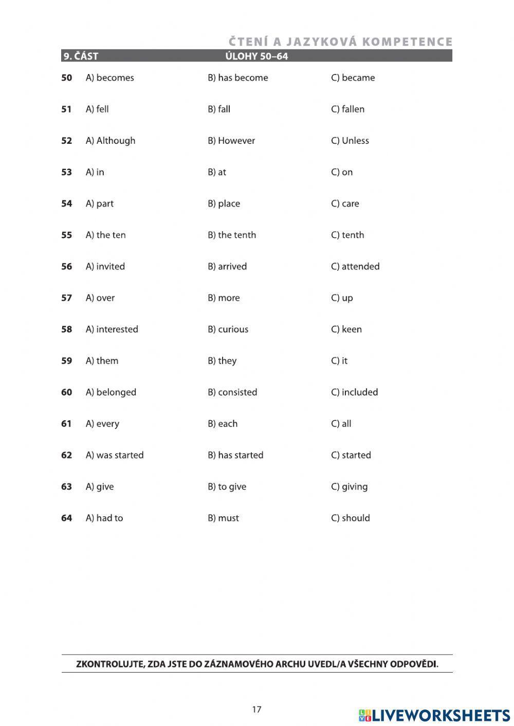 Maturita Use of English