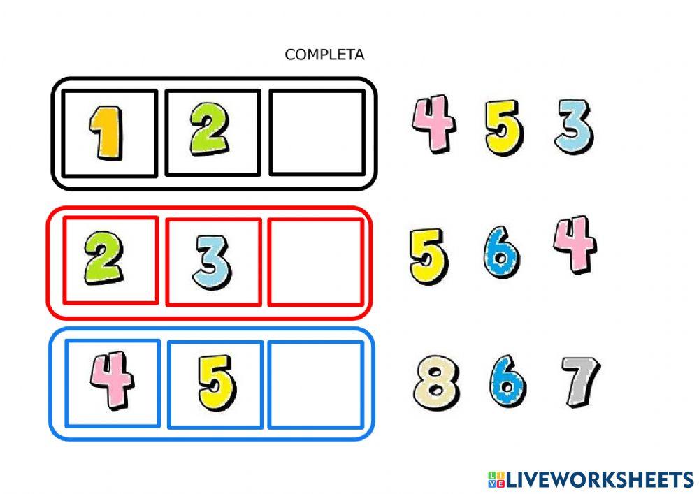 Completa la serie numerica
