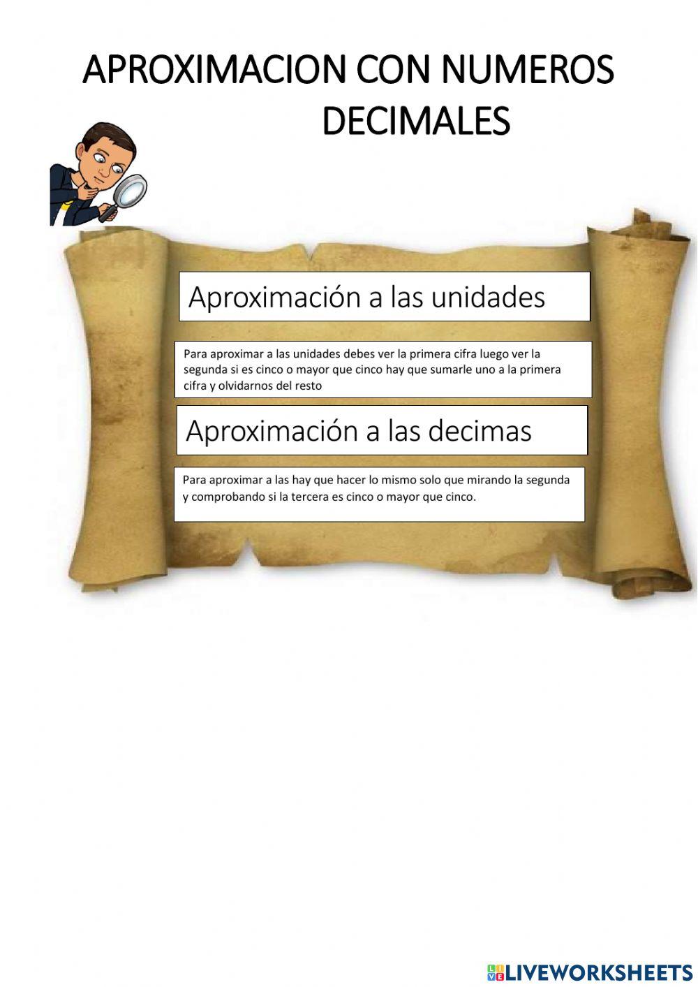 Aproximacion de numeros decimales