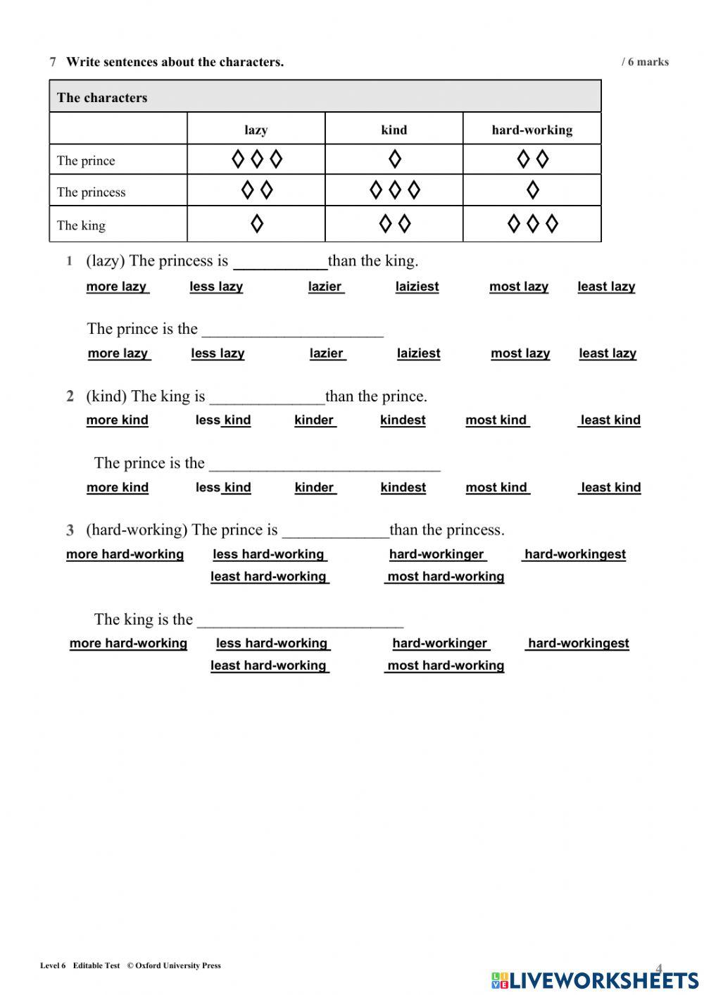 Comparatives vs superlatives