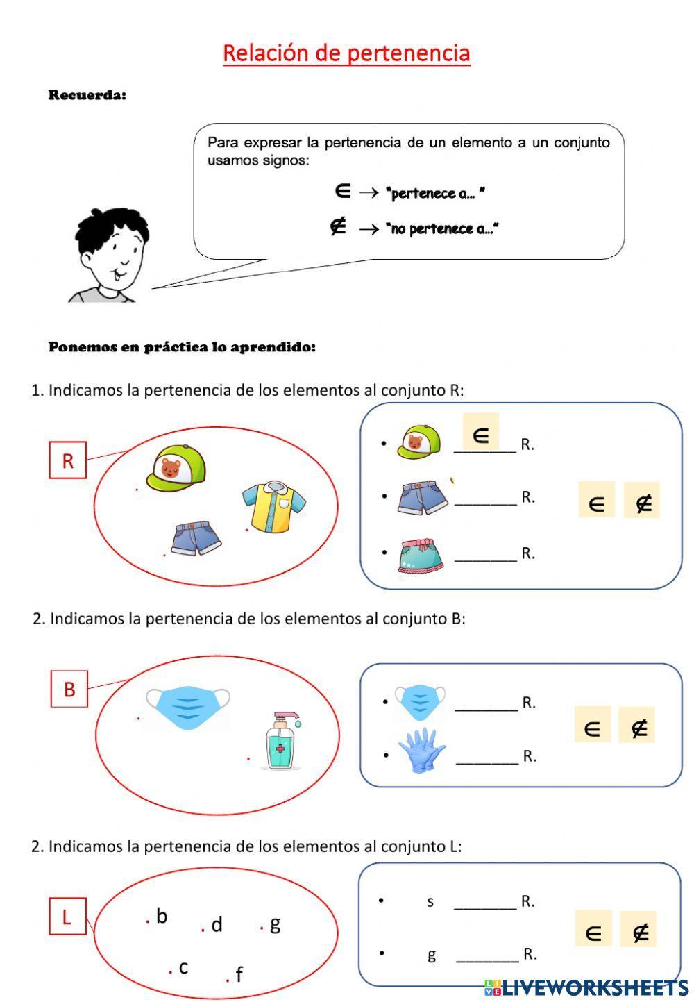 Relación de pertenencia en conjuntos