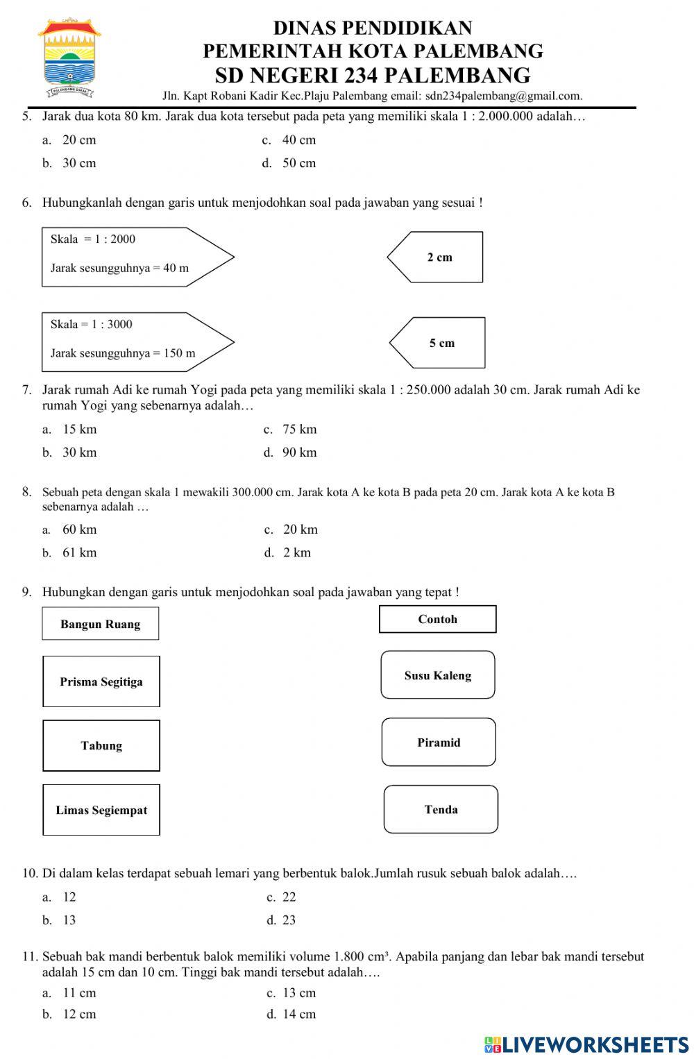 PTS Genap Matematika Kelas 5