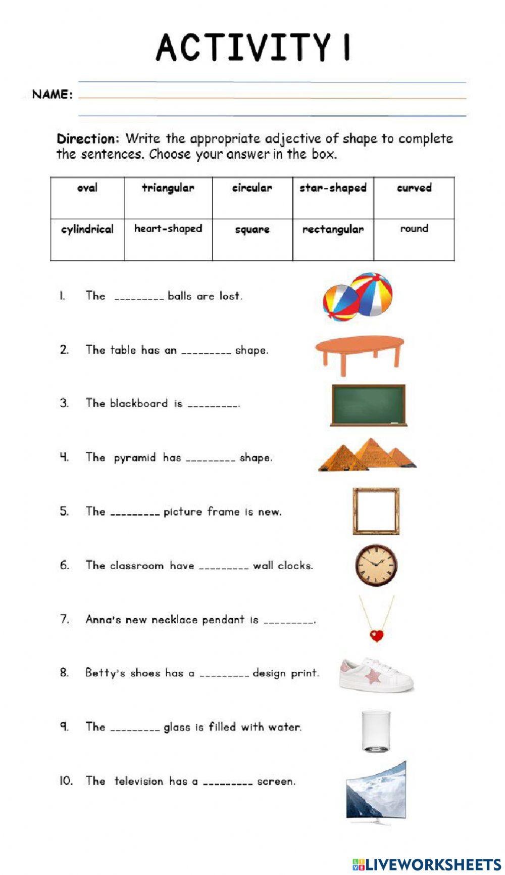 A1 and A2-Q3W6-Lesson 19 - Adjectives (Shape and Number)