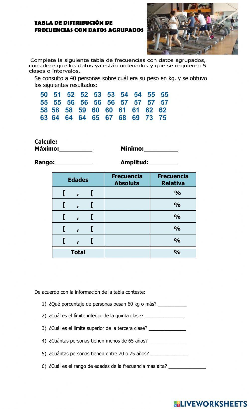 Tabla de Distribución de frecuencias