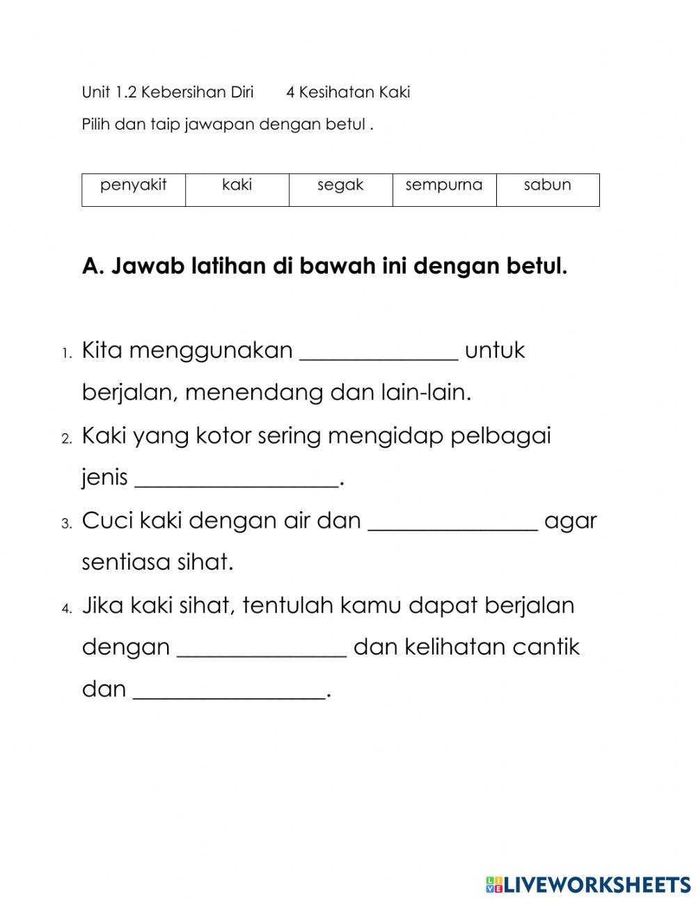 Unit 1.2 4 Kesihatan Kaki