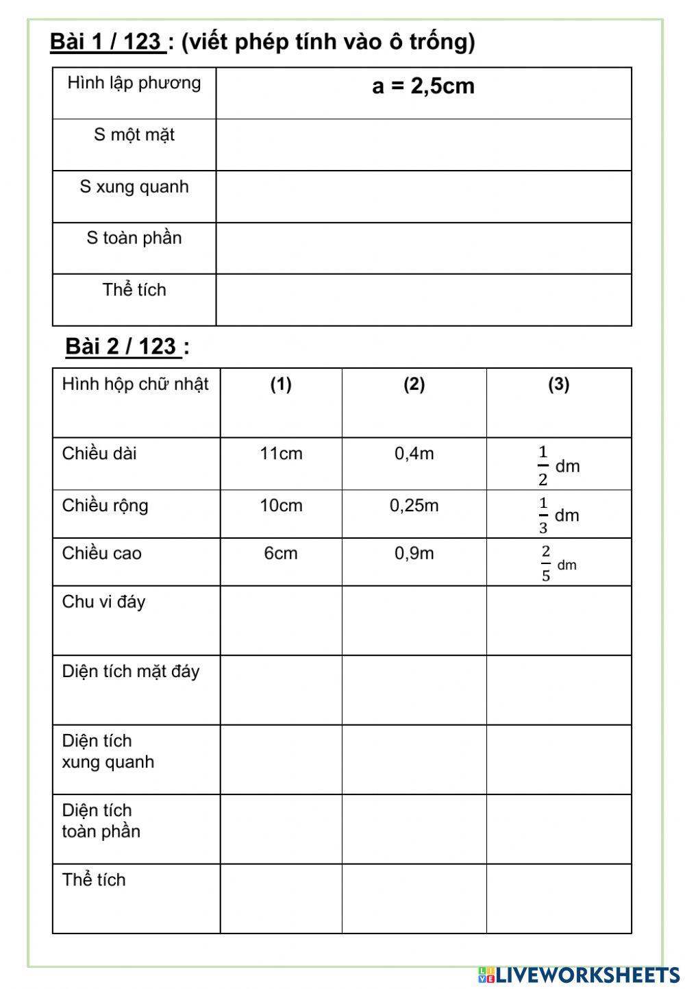 Toán 5 - Tuần 24 - Luyện tập Toán 5 - Tuần 24 - Luyện tập