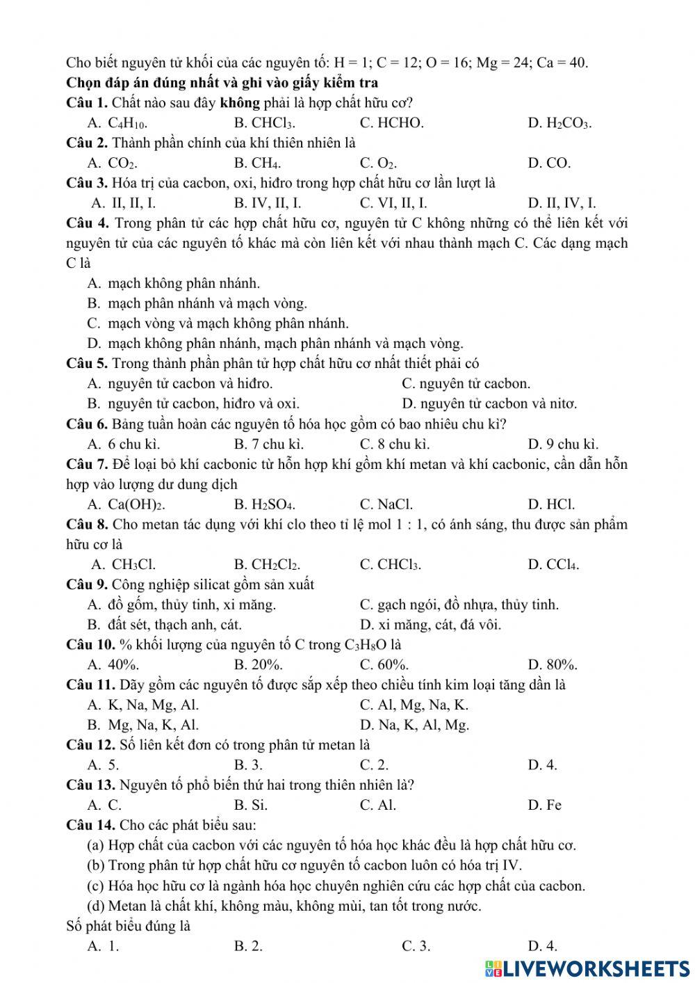 Ôn giữa kì 2 hóa 9