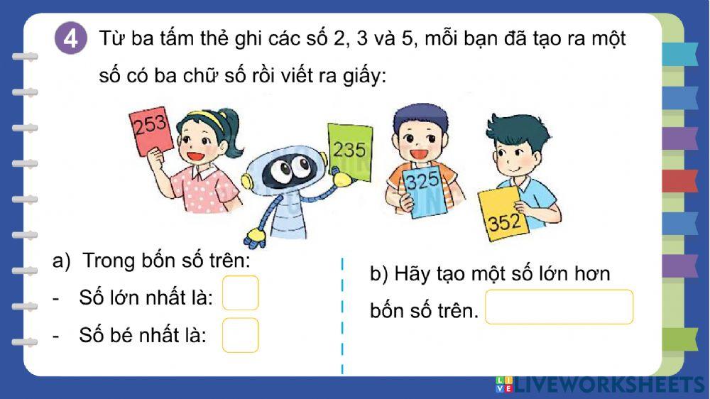 Toán So sánh các số có ba chữ số