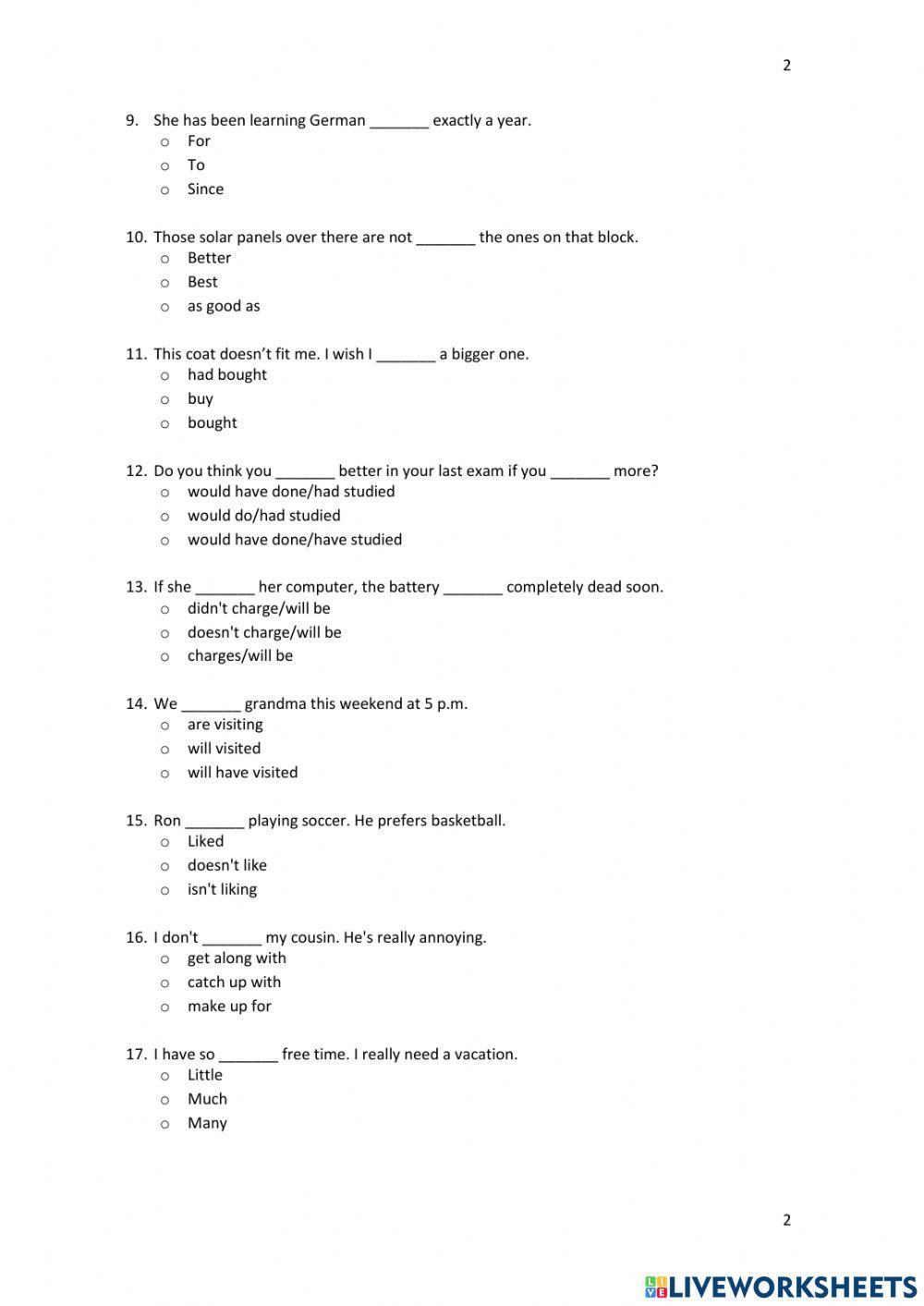 Diagnostic Test, level B1+, Reading and Listening