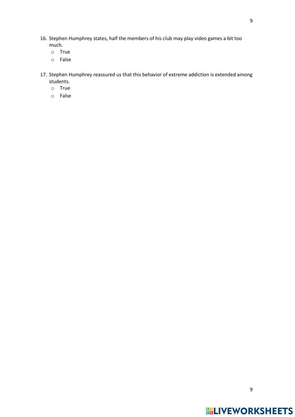 Diagnostic Test, level B1+, Reading and Listening