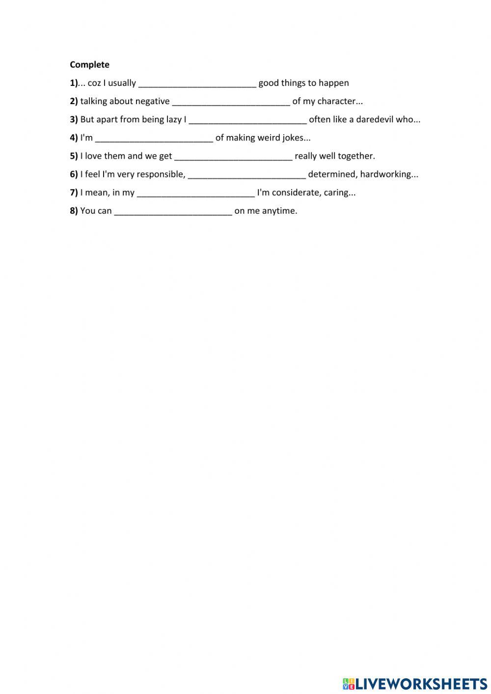 How would you describe yourself?