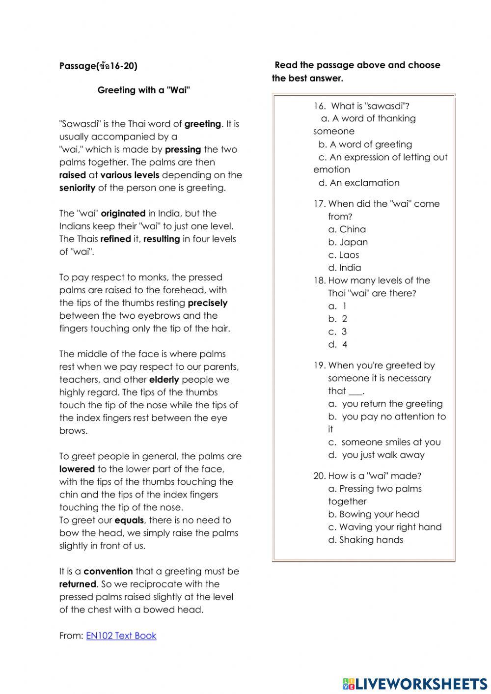 Final Exam2M.5 listening