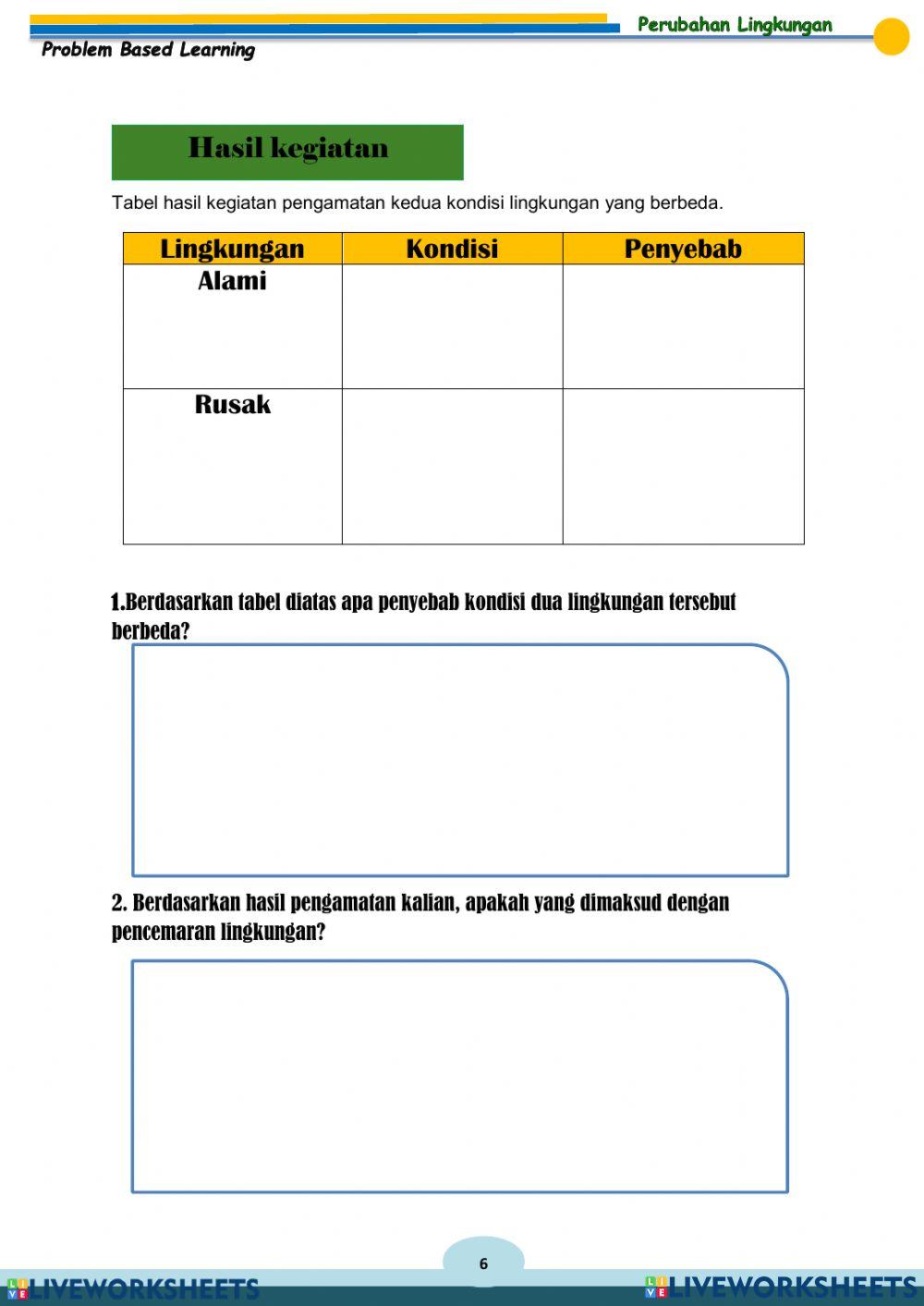 LKPD Perubahan Lingkungan
