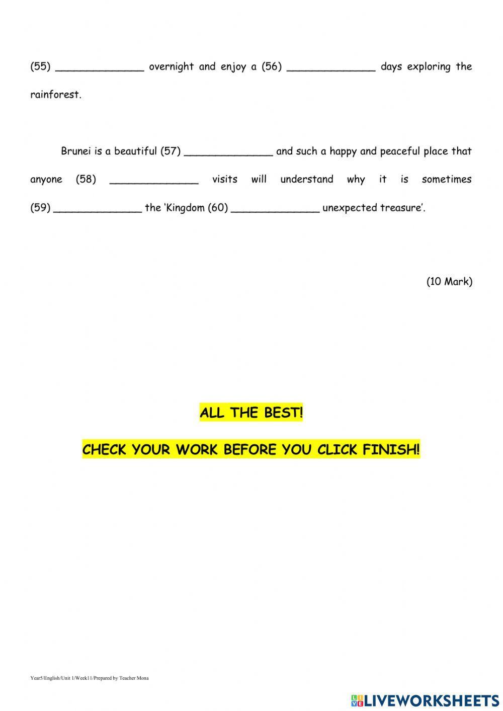 Conjunctions and Cloze test