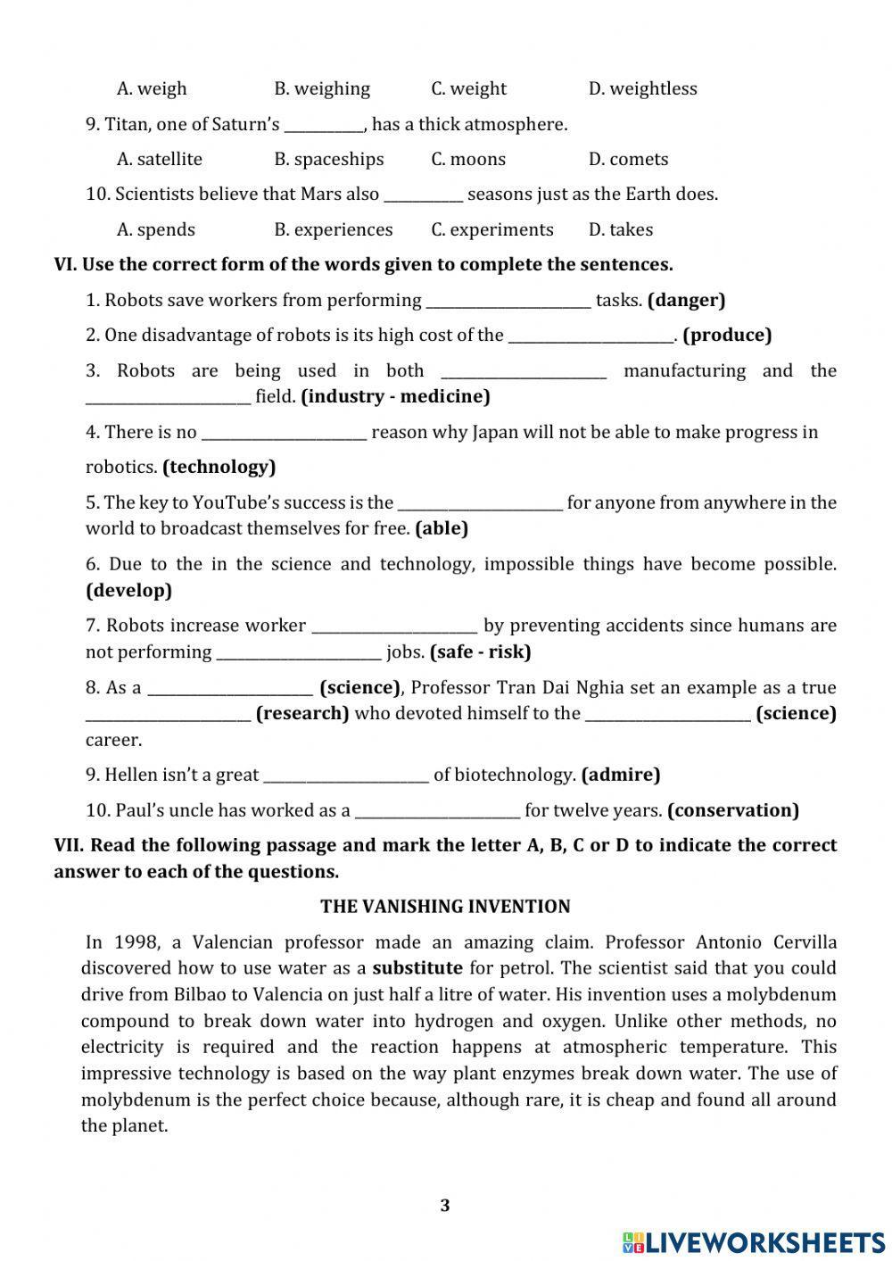 Grade 8 - Week 31 - Unit 11 - Grammar