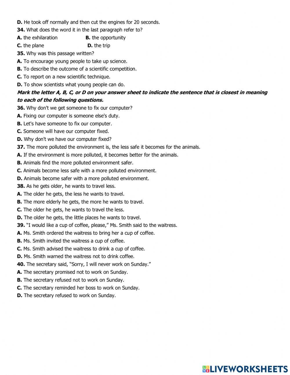 Second mid term test a -grade 12