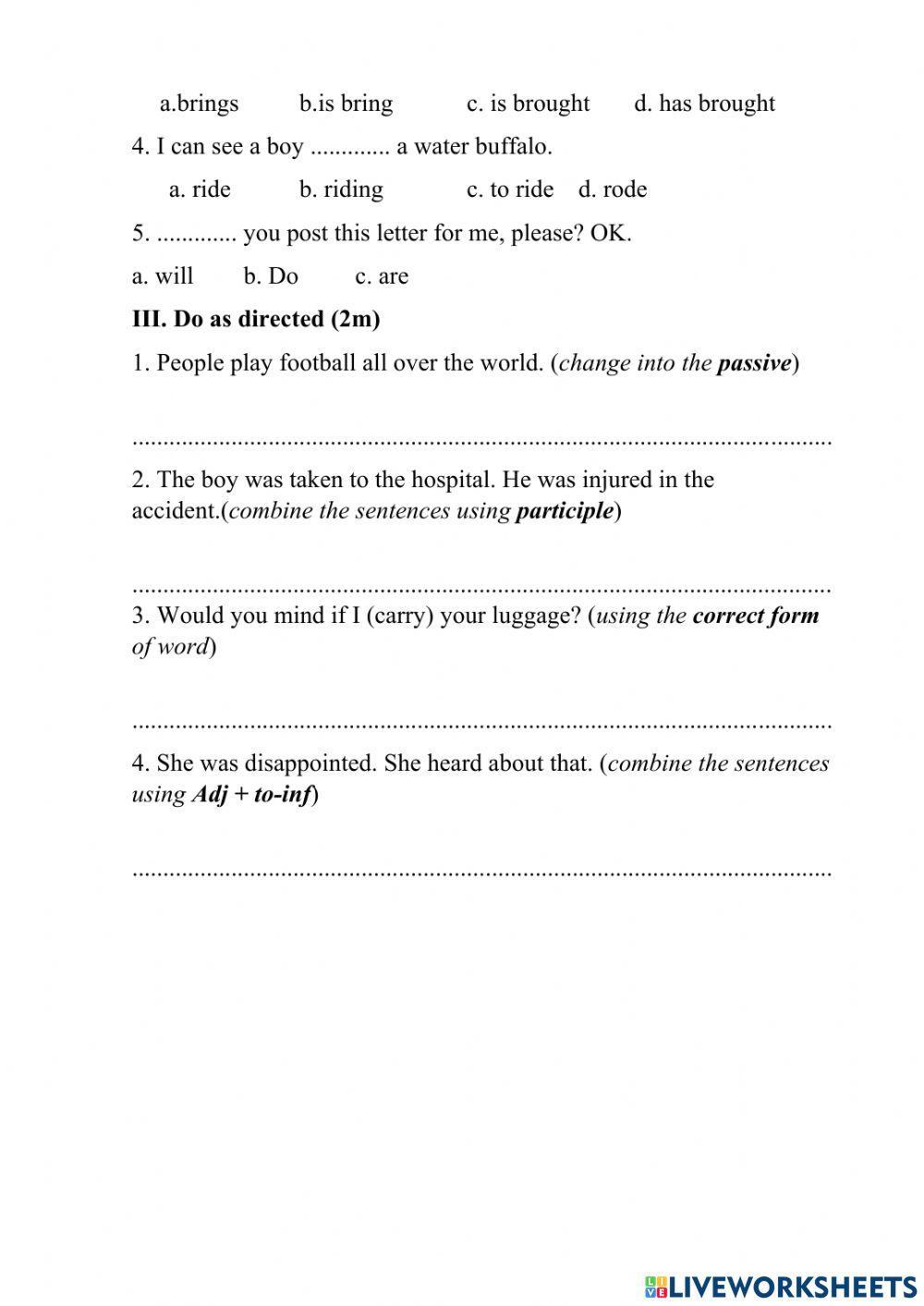 Ôn giữa kì 2- sách cũ-lớp 8