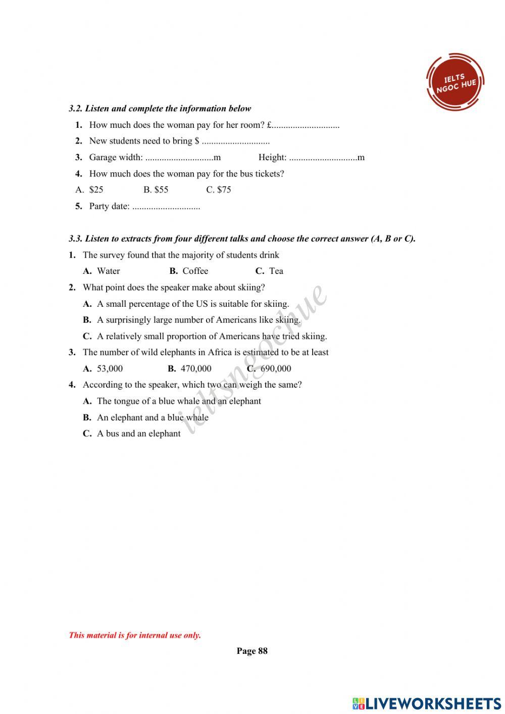 Unit 1 - GETTING READY FOR LISTENING 