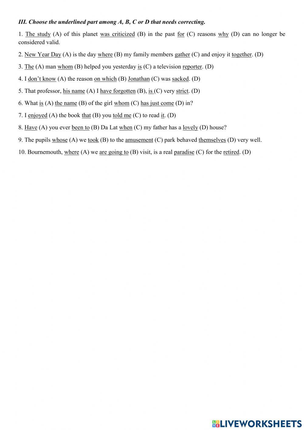 Chữa lỗi sai MĐQH