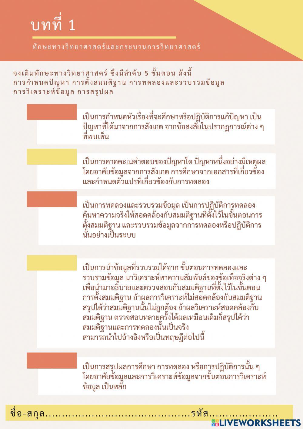 กระบวนการทางวิทยาศาสตร์