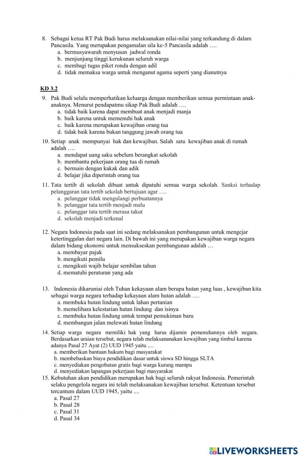 PTS PPKN TEMA 6 dan 7 TA 2021-2022