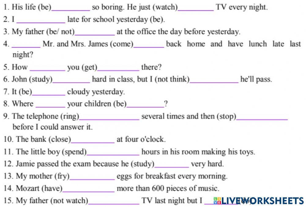 Anh 7 - Unit 4 - Hiện tại đơn - Quá khứ đơn