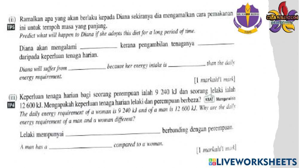 Sains Tingkatan 2 KSSM - BAB3 NUTRISI Gizi Seiimbang