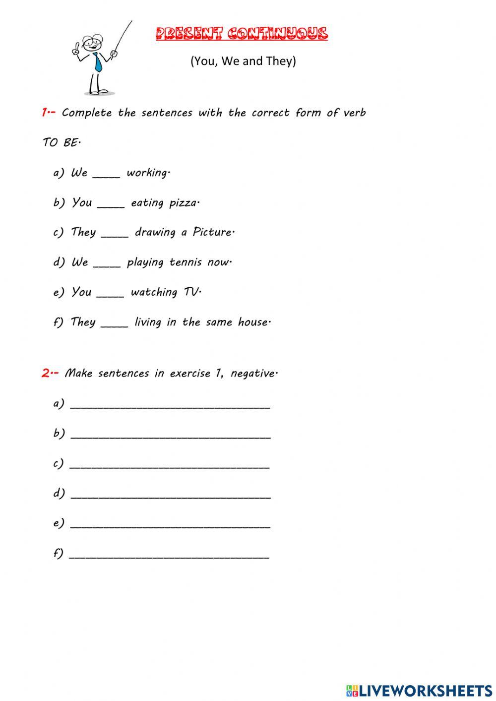 Present Continuous (We, You and They)