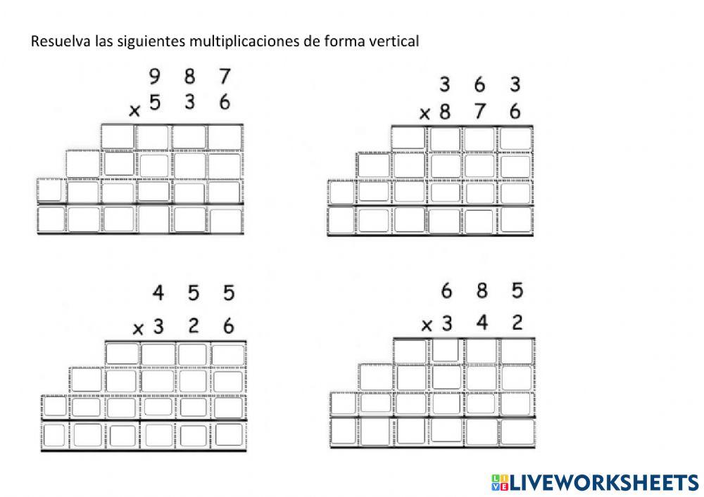 Multiplicación por tres cifres
