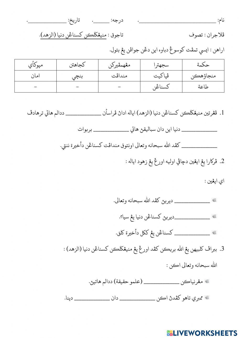 Meninggalkan kesenangan dunia (الزهد)