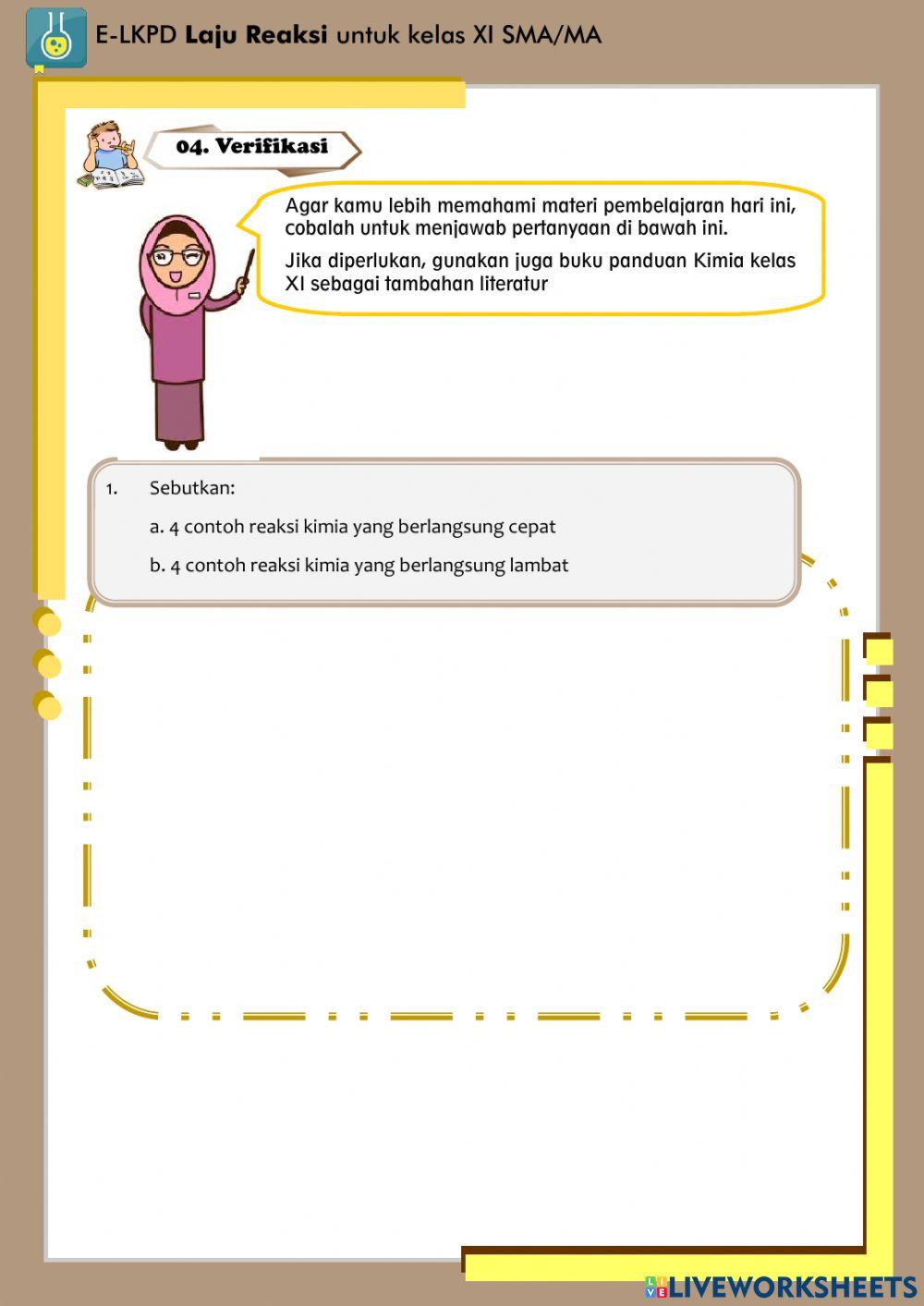 E-LKPD Laju Reaksi: Konsep Laju Reaksi II