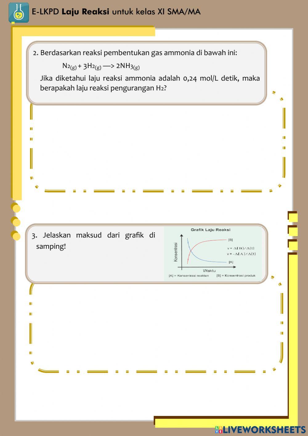 E-LKPD Laju Reaksi: Konsep Laju Reaksi II