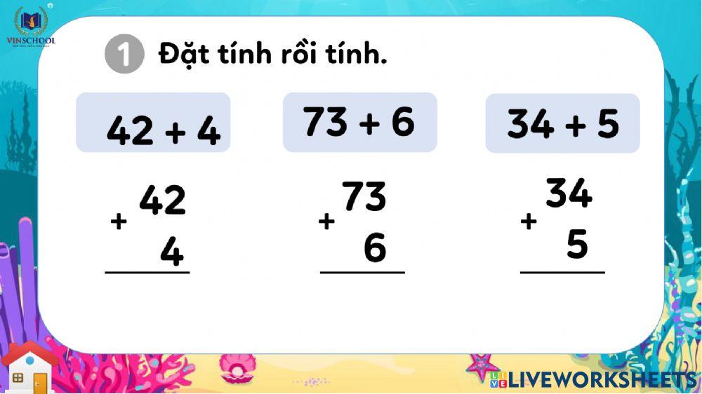 Đặt tính rồi tính