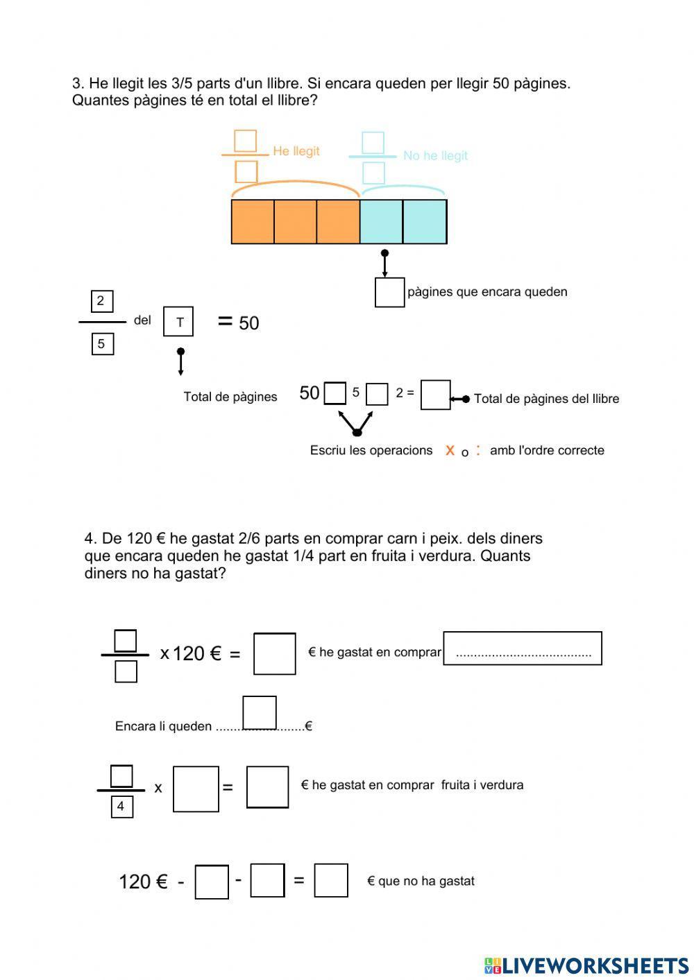 Problemes amb fraccions