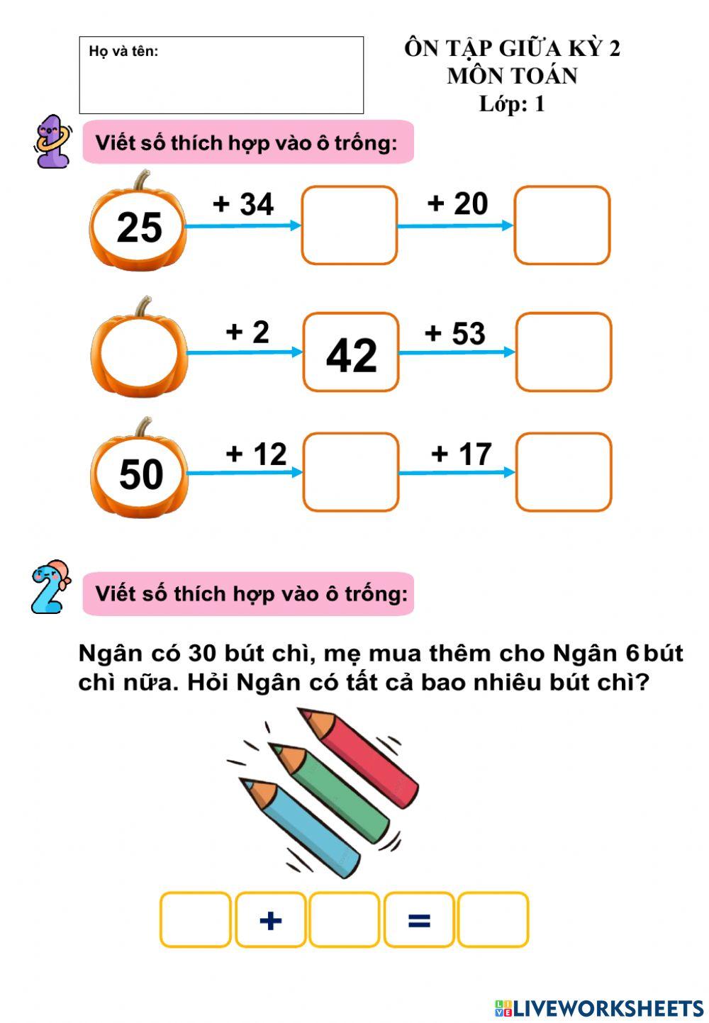 Đề toán giữa kỳ 2