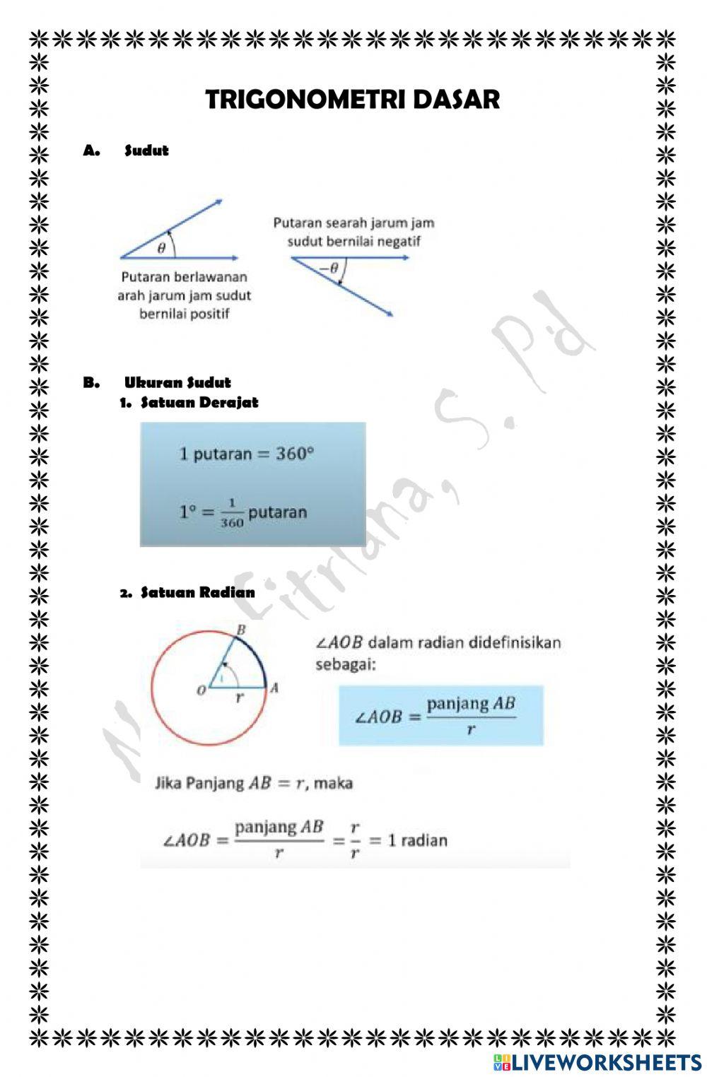 Lkpd 1 konsep dasar trigonometri