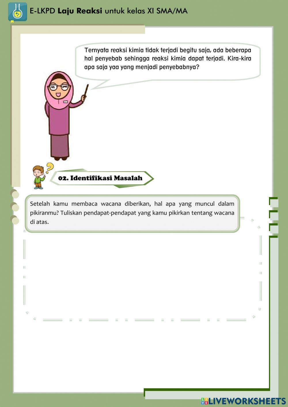 E-LKPD Laju Reaksi: Teori Tumbukan