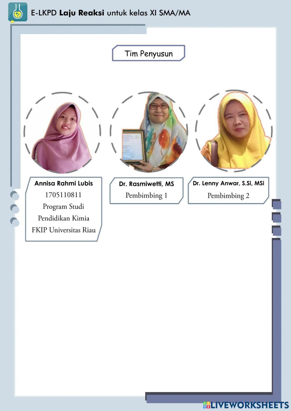 E-LKPD Laju Reaksi: Faktor-Faktor yang Mempengaruhi Laju Reaksi II