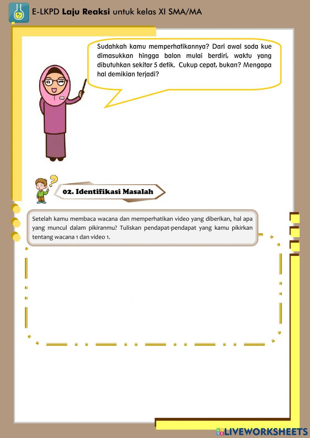 E-LKPD Laju Reaksi: Konsep Laju Reaksi