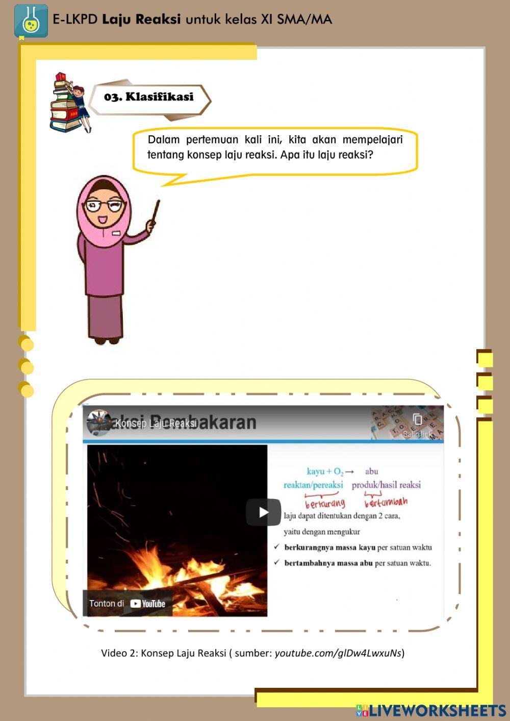 E-LKPD Laju Reaksi: Konsep Laju Reaksi