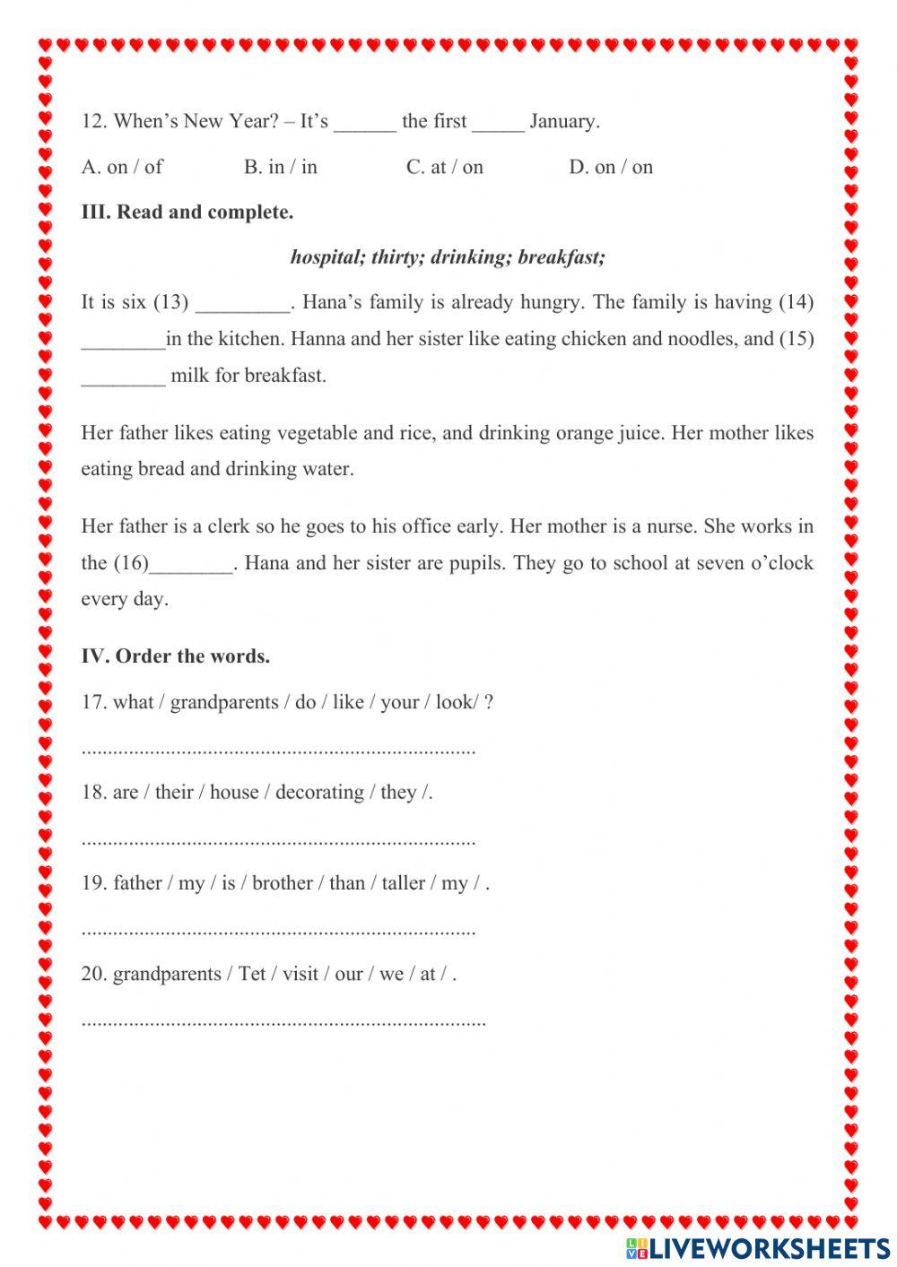 Đề ôn kiểm tra giữa kỳ TA