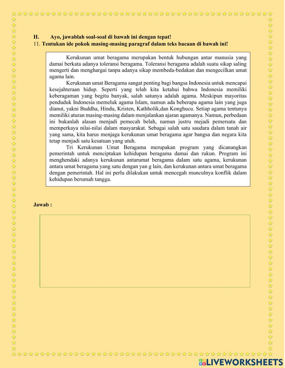 Evaluasi PB 4 Tema 1 St 1