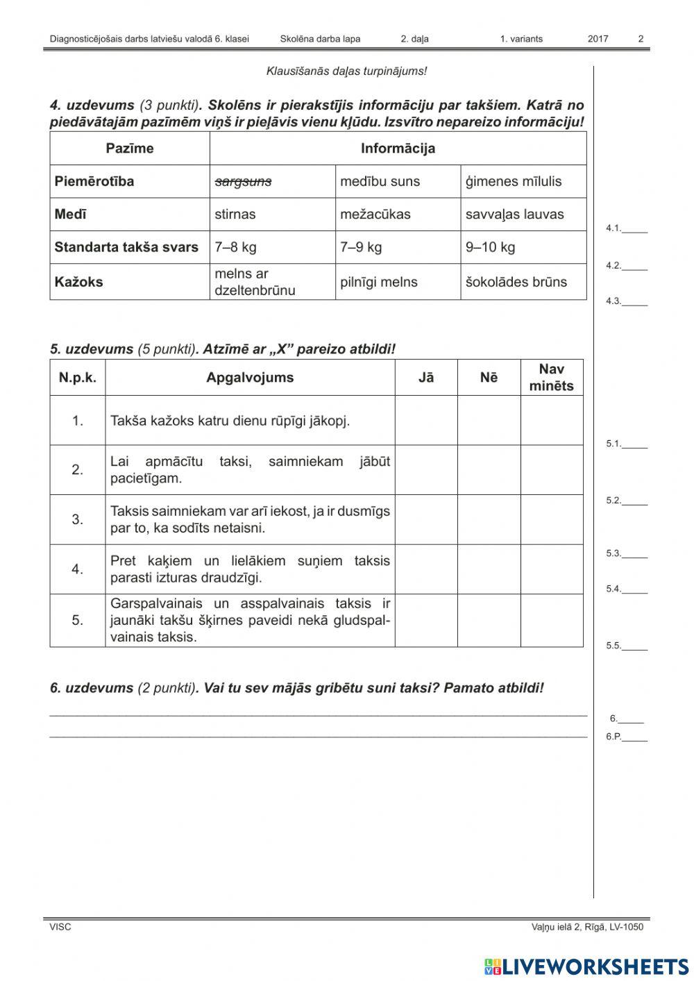 Diagnostikas darbs 2016.-2017.māc.g. Latviešu valodā