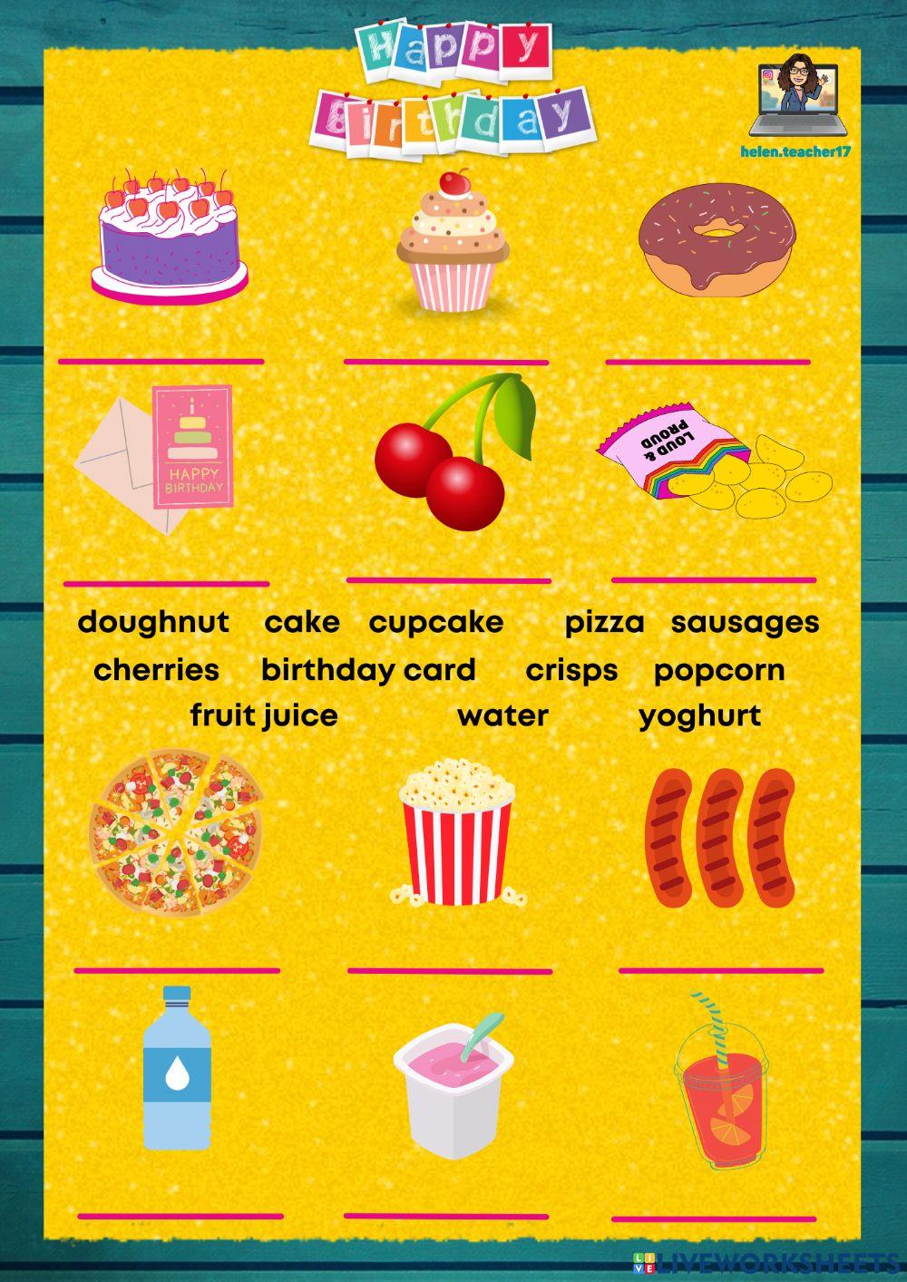 Party food and drinks