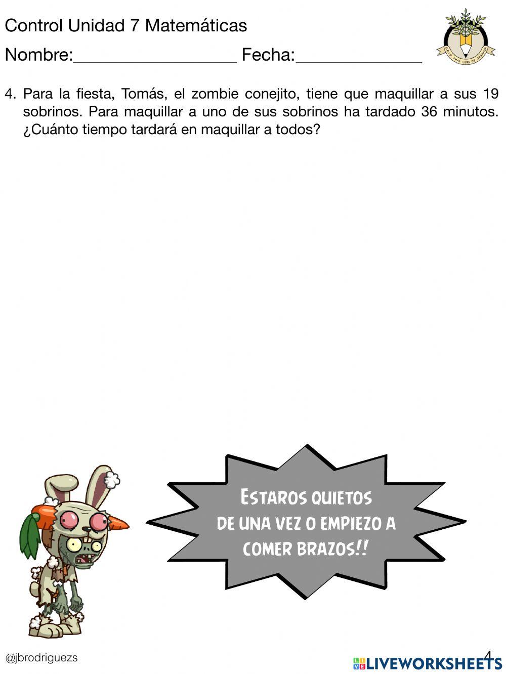 Control U.7 matemáticas